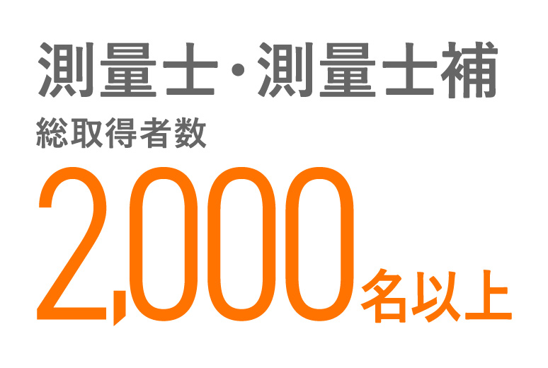 測量士・測量士補 総取得者数2,000名以上
